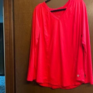 LB. Livi Active long sleeve Top Lace Cross Strap Back w/thumb holes Sz 14/16